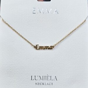 🌸 EMMA Script Name Chain Goldtone Necklace 🌸